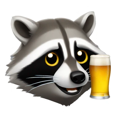 raccoon drinking beer sticker