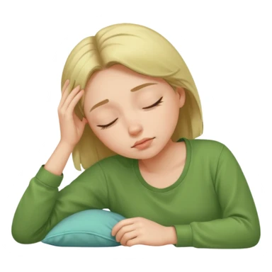 sleepy girl with a green shirt sticker