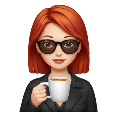 sunglasses red hair woman drink coffee sticker