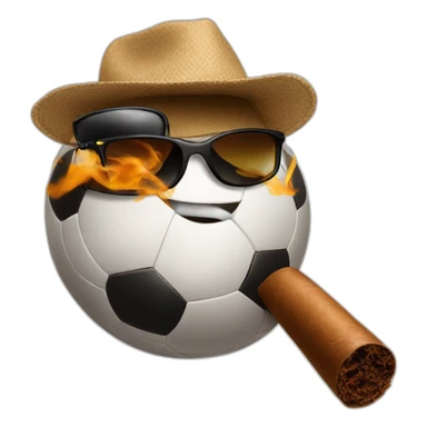soccer ball wearing shades and smoking a cigar sticker