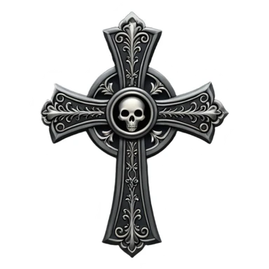 black goth cross sticker