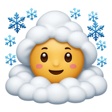 powder snow with snowflakes falling sticker