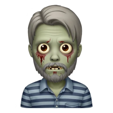 zombie in stripe  men long hair & bearded sticker