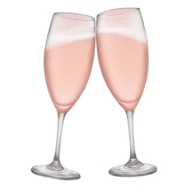 glasses of pastel pink champagne are smashing against each other sticker