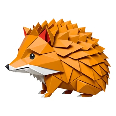 origami hedgehog half fox half hedgehog in color #A8FBD3 sticker