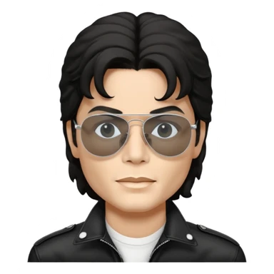 Michael Jackson, white, wearing Ray-Ban glasses sticker