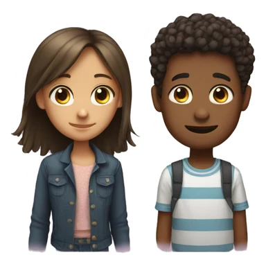 Boy and girl friend sticker