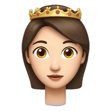 a brunette woman with a crown on the head, asian, shoulders sticker