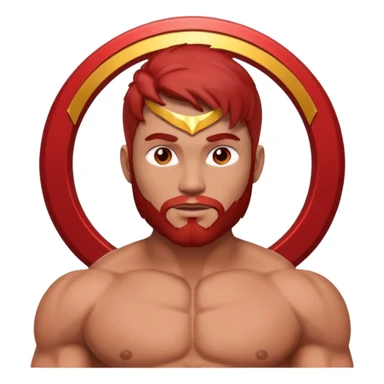 Red man with angel  ring above head  sticker