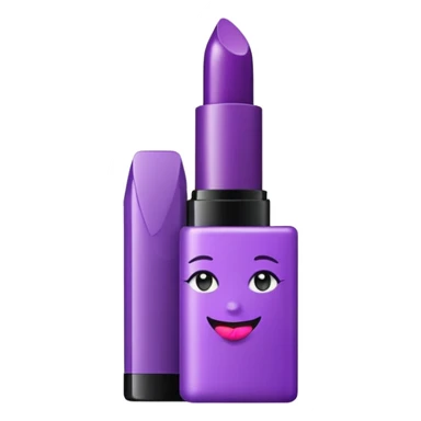 purple lipstick and cosmetics emojis in single object  sticker