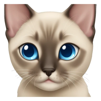 tonkinese kitten with bright blue eyes  sticker