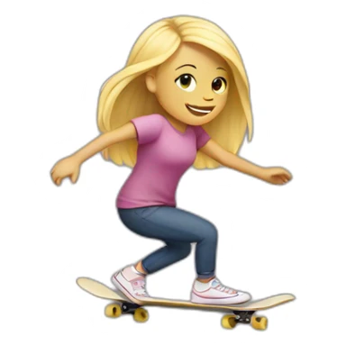 blond girl skateboarding sticker