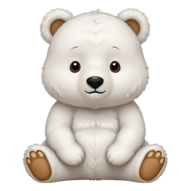 a cute sitting white bear sticker