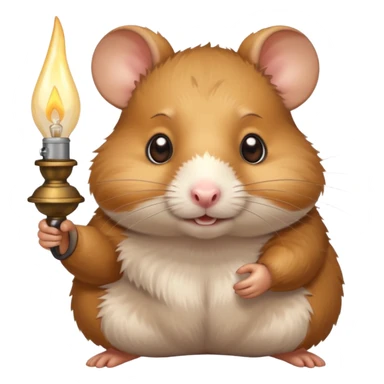 old Hamster holding oil lighting lamp sticker