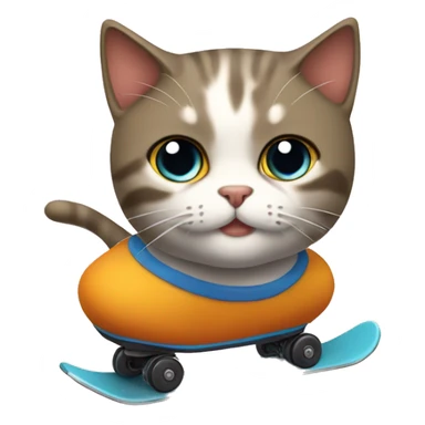 gato en una patineta sticker