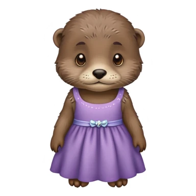 sad otter wearing dress sticker
