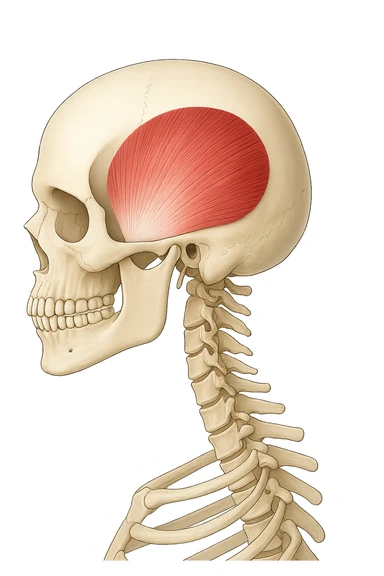 muscolo temporale illuminato focus  sticker