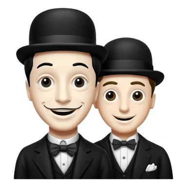 crea una imagen en la que aparezcan charles chaplin y buster keaton juntos sticker