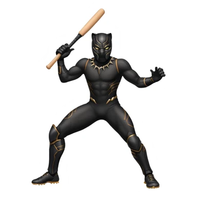 Black Panther in cricket sticker