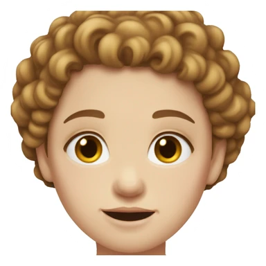 Girl with pale skin, hazel eyes, brown curly hai sticker