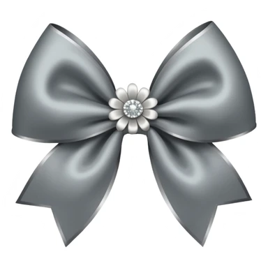 Gray flower bow with glitter sticker