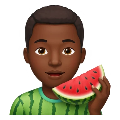Black guy eating watermelon sticker