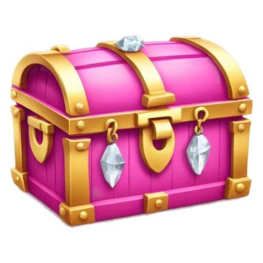 Pink treasure chest with diamonds  sticker