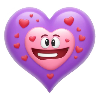 Heart drooling face with hearts sticker