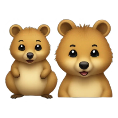 Quokka et canard sticker