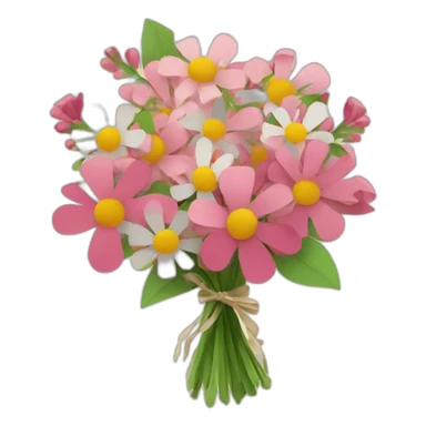 a bouquet of flowers in beautiful paper sticker