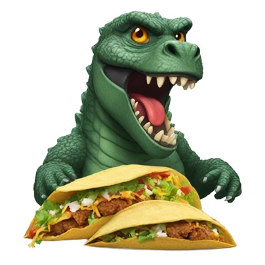 Godzilla eating tacos  sticker