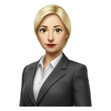 Russian woman full length in suit photorealistic serious sticker