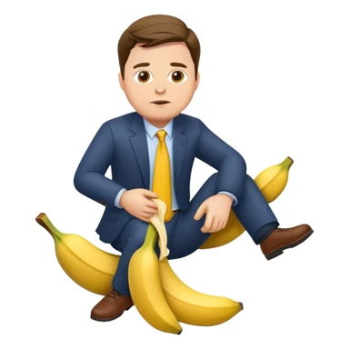 JD Vance slipping on a banana peel sticker