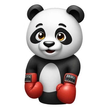A panda with boxing gloves sticker