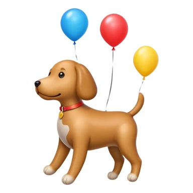 dog shaped flying balloons sticker
