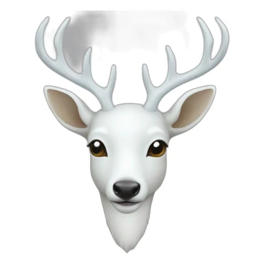 white deer reflected in the mirror sticker