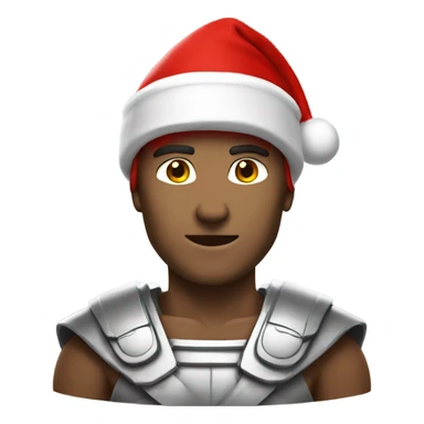 white spartan male wearing red santa hat sticker
