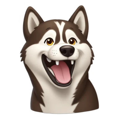 Brown husky laughing sticker