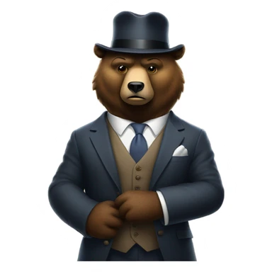 Mafia boss bear sticker