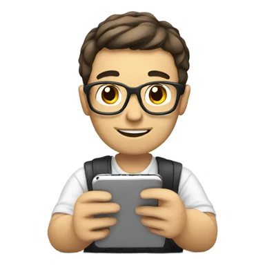 studying english with smartphone sticker