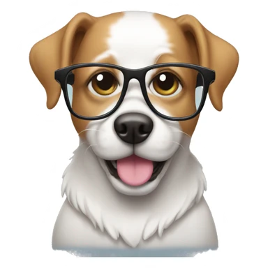 dog in glasses sticker