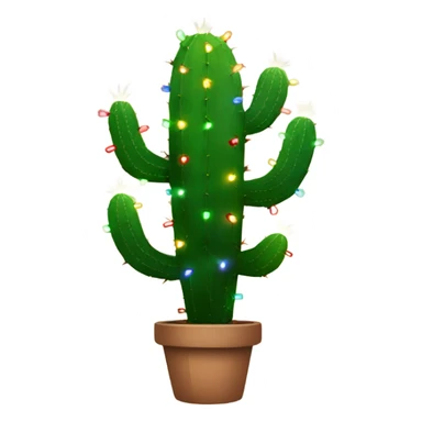 Cactus with Christmas lights  sticker