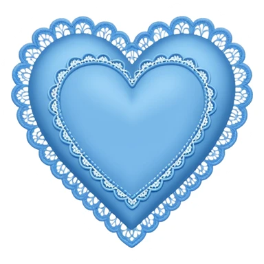 blue heart with a lace border sticker