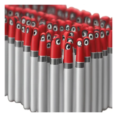 10 red office pens in a desk  sticker