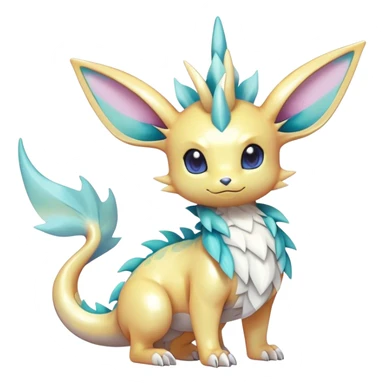Shiny-Pastel-Eeveelution-Cute-Fakemon-Dragon-Pokémon-fusion full body sticker