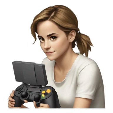 emma watson playing videogames sticker