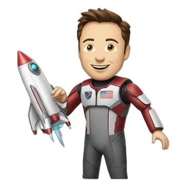 elon musk playing with rocket toy sticker