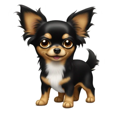 black and tan long-haired chihuahua sticker