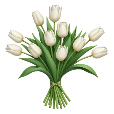 Bouquet of white tulips sticker