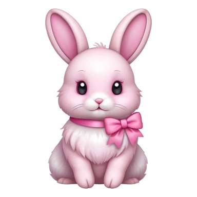 bunny with pink bows sticker
